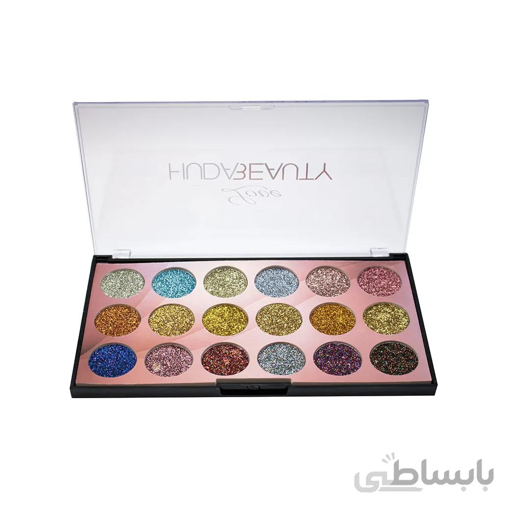 پالت گلیتر چشم و لب هدی بیوتی 18 رنگ مدل رنگی B ا Hudabeauty Pallet Glitter Love 18Color B