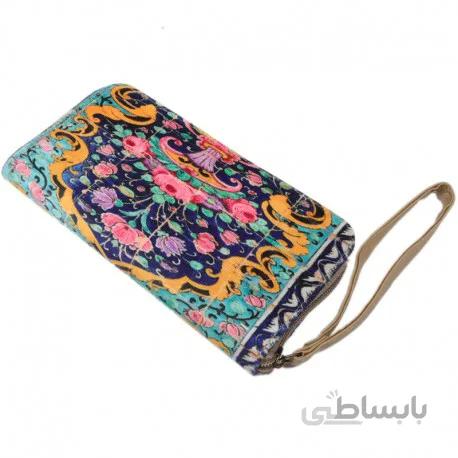 کیف پول بند دار مخمل فیروزه