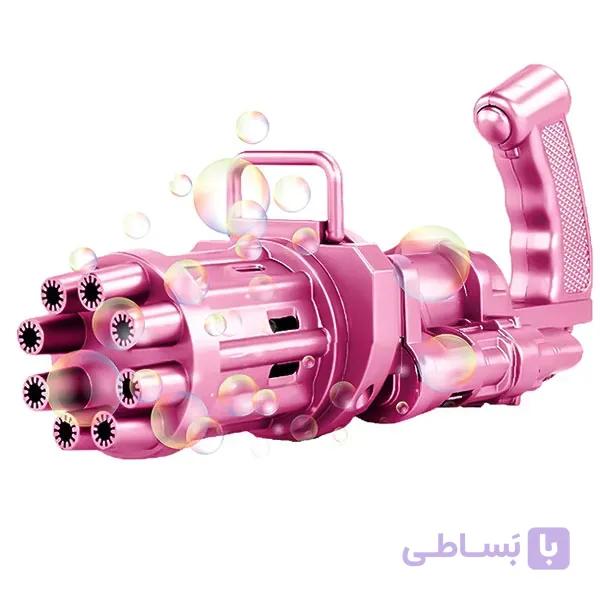 اسباب بازی تفنگ حباب ساز Gatling bubble gun رنگ صورتی