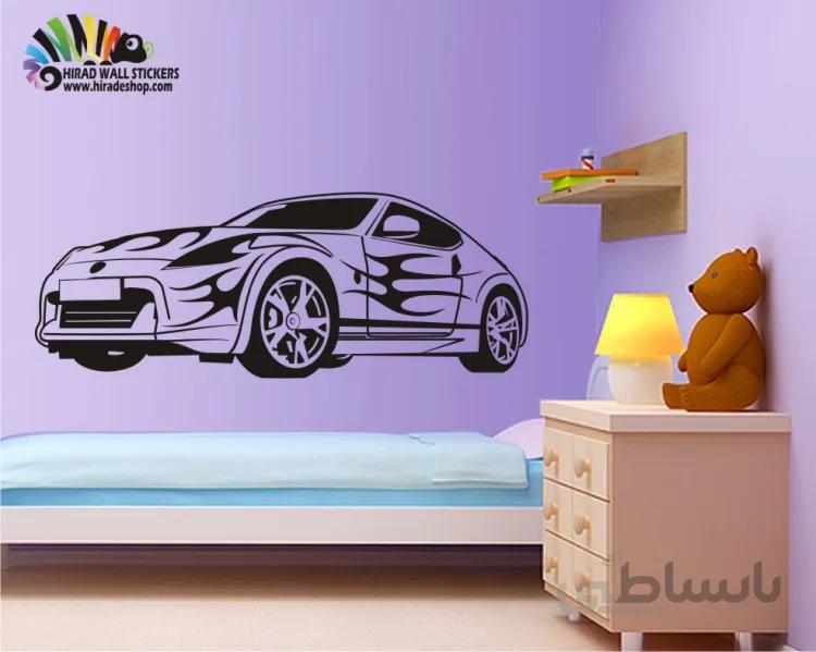 استیکر و برچسب دیواری اتاق کودک ماشین اسپورت کد h335