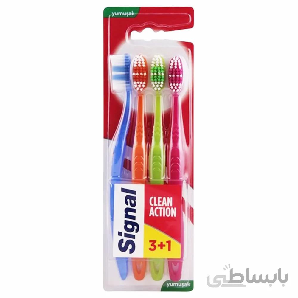 مسواک سیگنال مدل Clean Action بسته 4 عددی