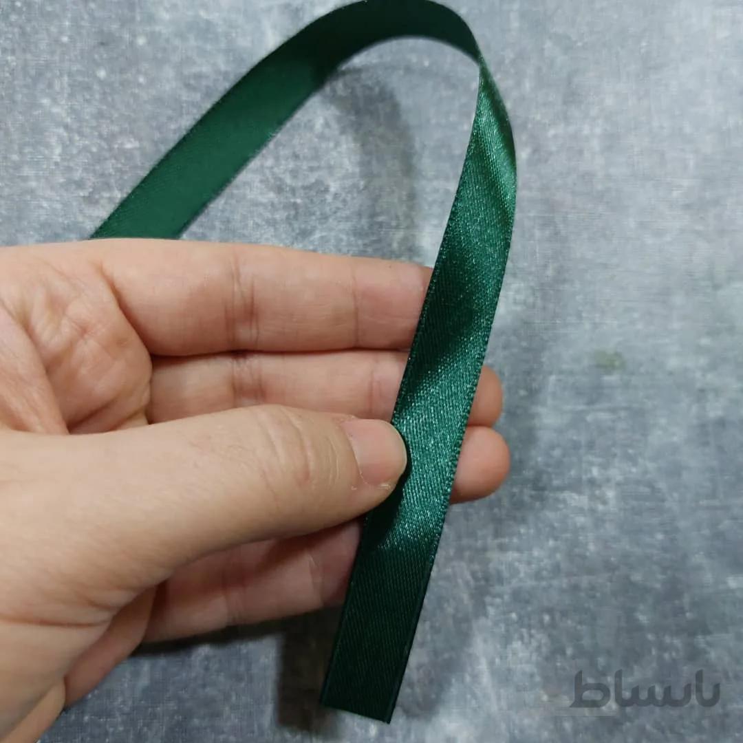 روبان ساتن یشمی باریک ( ۵ متری)