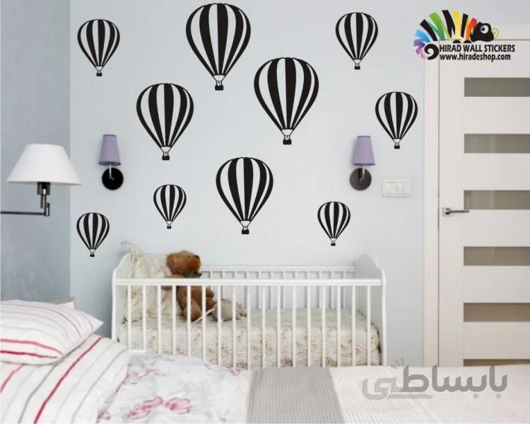 استیکر و برچسب دیواری اتاق کودک پک تکرار شونده بالن ها Balloons Flight Repetitive Pack Wallstickers کد h277