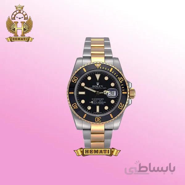ساعت مردانه رولکس ساب مارینر Rolex submariner rosb107 نقره ای_طلایی(صفحه مشکی)