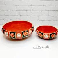 کاسه محدب دستساز با نقاشی هفترنگ طرح ۱