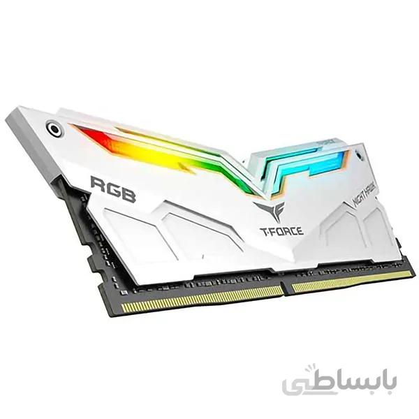 رم کامپیوتر DDR4 دو کاناله 3200 مگاهرتز CL16 تیم گروپ مدل NIGHT HAWK RGB ظرفیت 16 گیگابایت ا Ram Desktop DDR4 Dual Channel 3200 MHz CL16 NIGHT HAWK RGB Group Team Capacity 16 Gigabytes