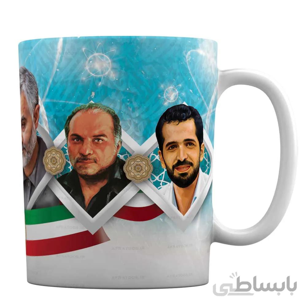 ماگ طرح شهدای هسته ای و سردار سلیمانی