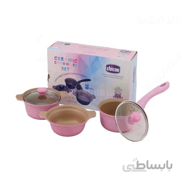سرویس قابلمه چدن سرامیکی کودک chicoo رنگبندی