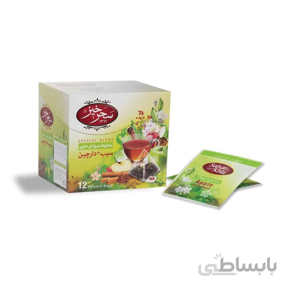دمنوش مخلوط گیاهی سیب و دارچین سحرخیز 12 عددی