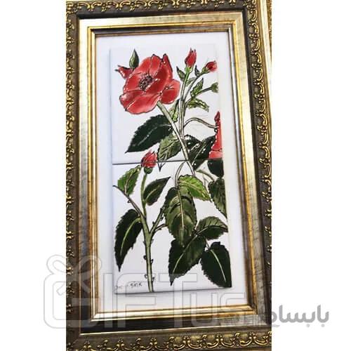 تابلو کاشی هفت رنگ سنتی طرح گل سرخ