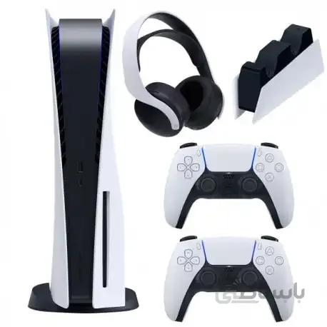 باندل کنسول بازی سونی اروپا مدل پلی استیشن (Playstation 5 (1016 Drive به همراه یک هدست و یک پایه شارژر و یک دسته بازی