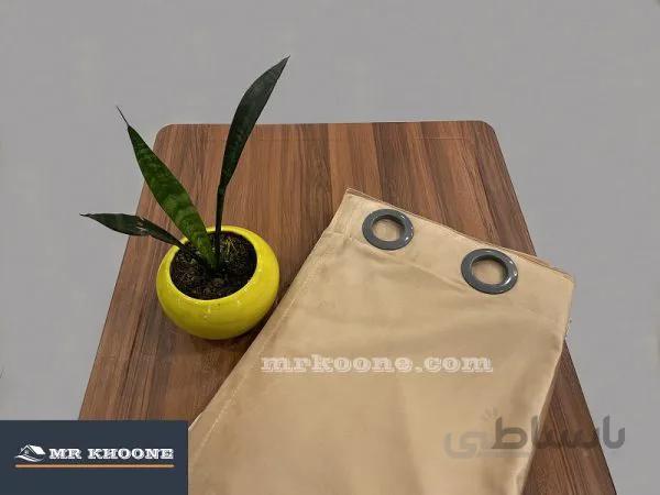 پرده آماده مخمل گارنت گلبه ای
