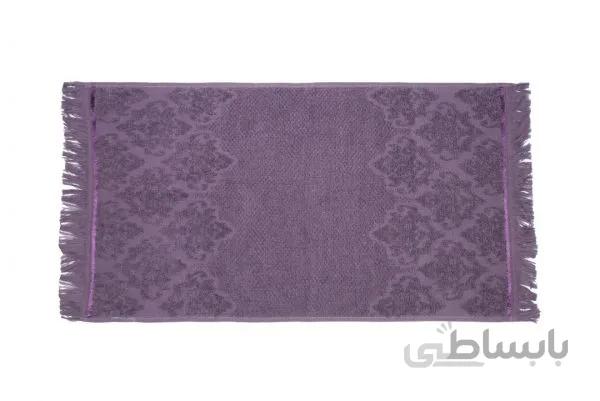حوله دستی BMA طرح داماس رنگ بنفش