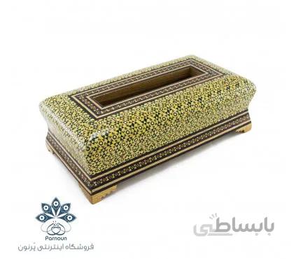 جعبه کلینکس چوبی خاتم کاری