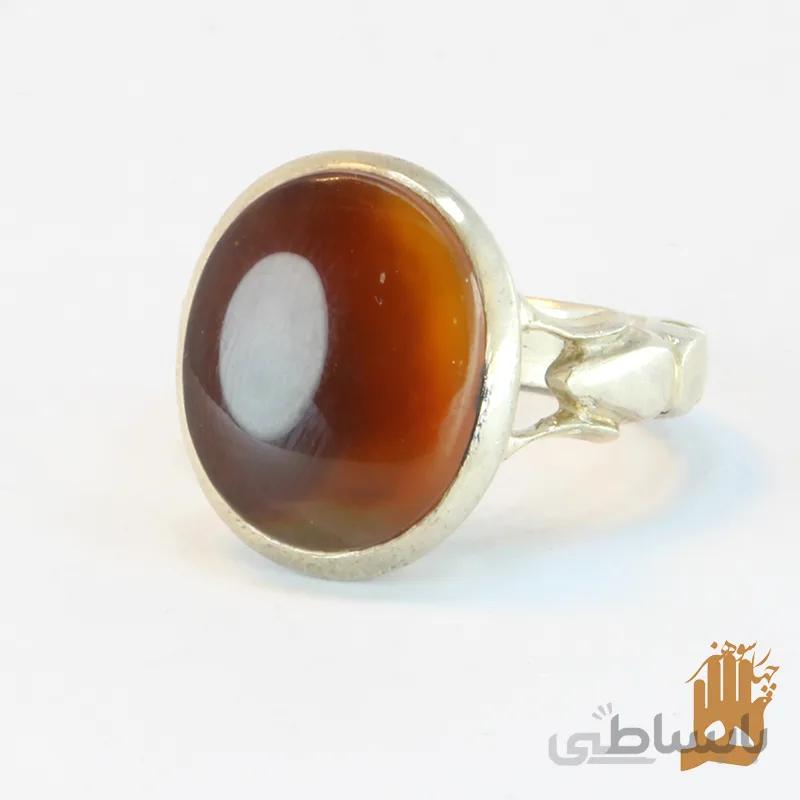 انگشتر صفوی ساده نگین عقیق سرخ یمنی ساده
