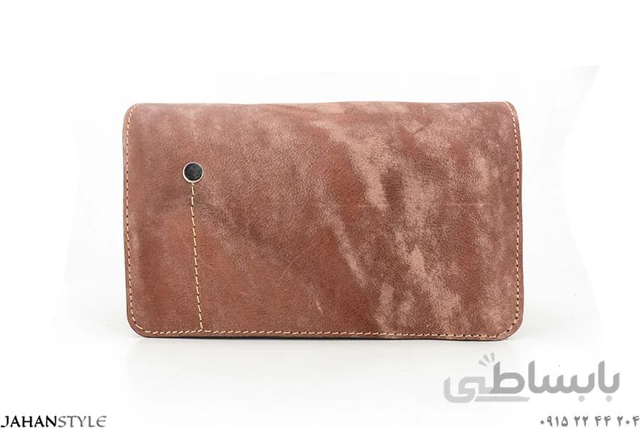 کیف دوشی کوچک زنانه چرم طبیعی قهوه‌ای