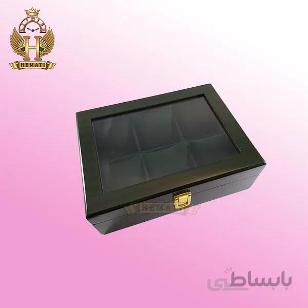 جعبه ساعت کلکسیونی چوبی ۶تایی رنگ سبز box6102