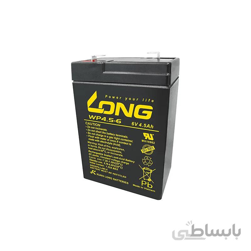 باتری ۶ ولت ۴.۵ آمپرساعت Long