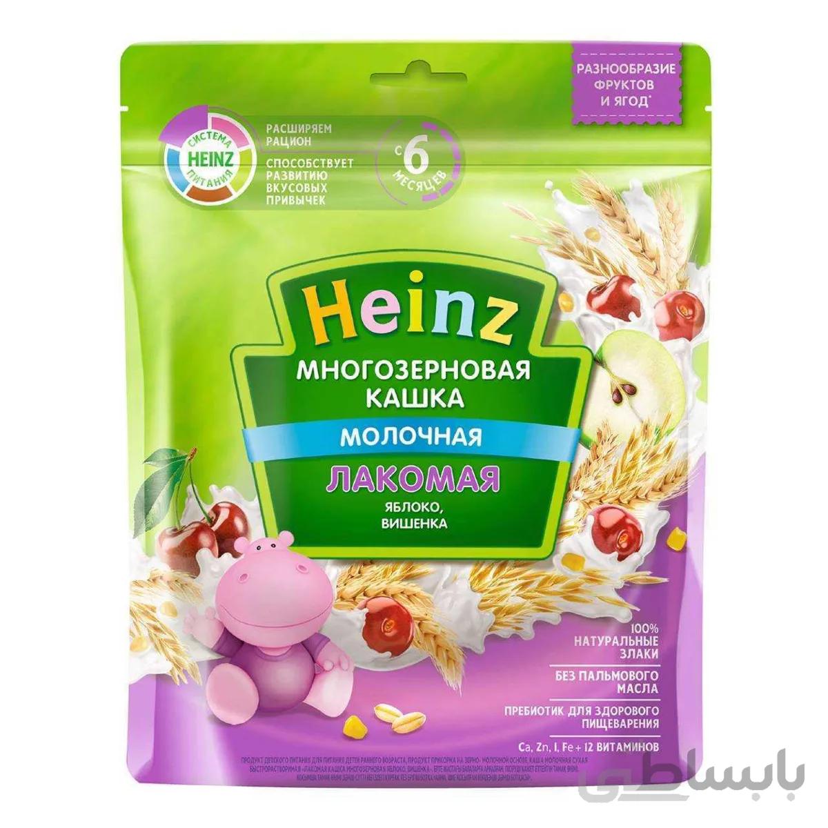 سرلاک بلغور جو دوسر با سیب و گیلاس به همراه شیر هاینز Heinz