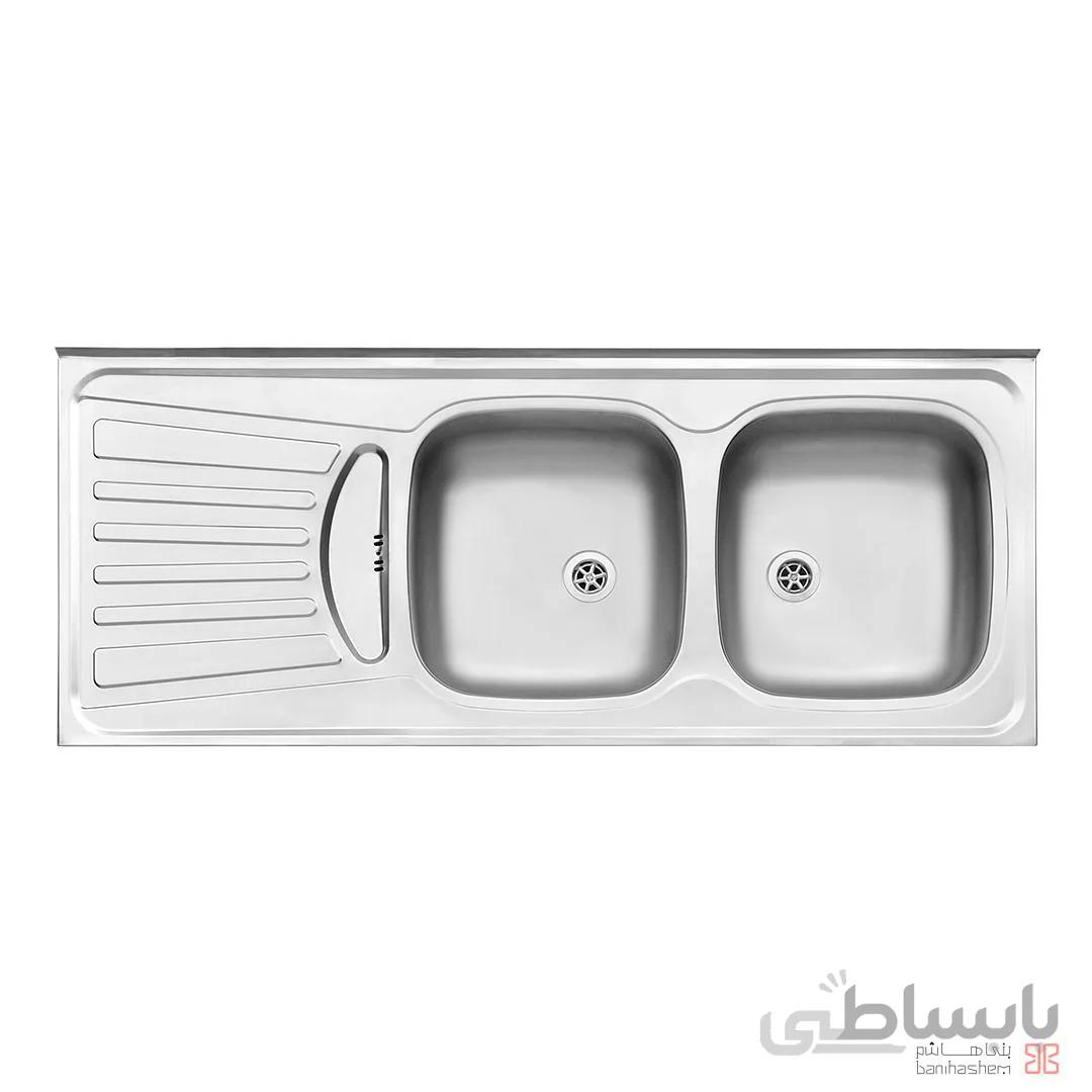 سینک دو لگنه نیمه فانتزی 260 روکار استیل البرز