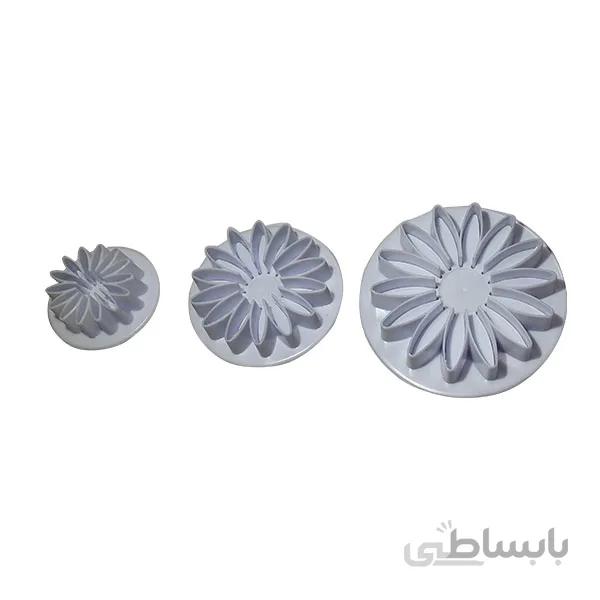کاتر فشاری شیرینی پزی مدل گل مینا مجموعه 3 عددی