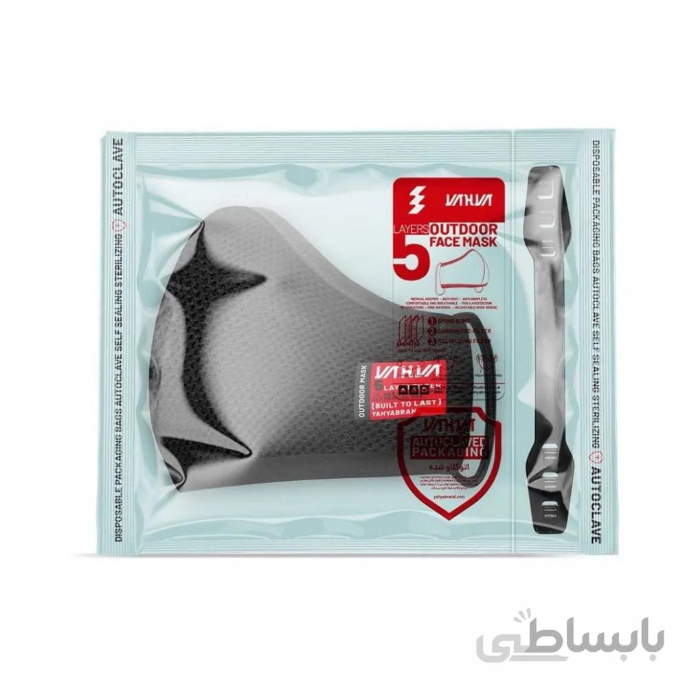 ماسک 5 لایه Y599 به همراه فیلتر اضافه ا ماسک چند بار مصرف قابل شستشو و دارای دو عدد فیلتر قابل تعویض اضافه و همراه با نگهدارنده ماسک در بسته بندی نایلونی ضدعفونی شده توسط دستگاه های اتوکلاو