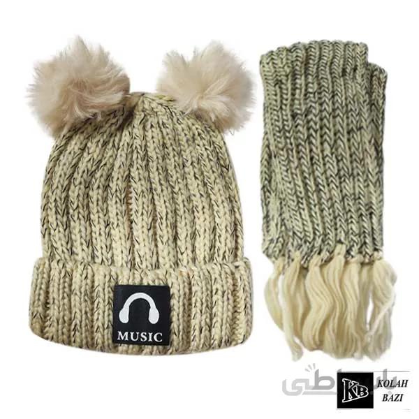 شال و کلاه بافت مدل shk111 ا Textured scarf and hat shk111