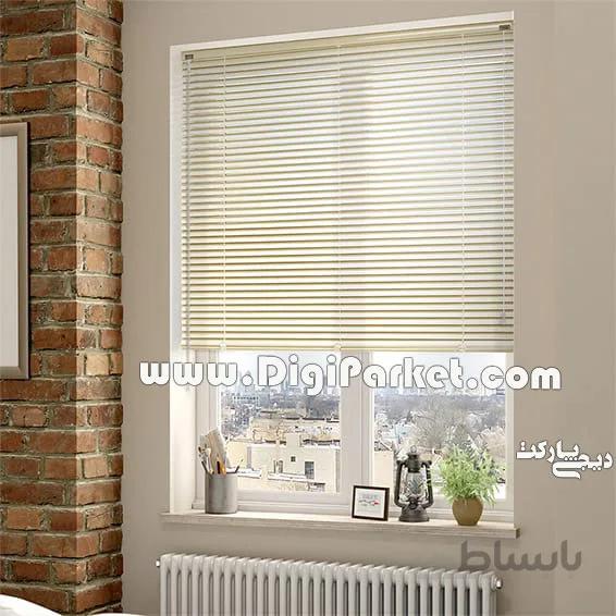 پرده کرکره فلزی کرم ساده ۱۶ میلیمتری P41