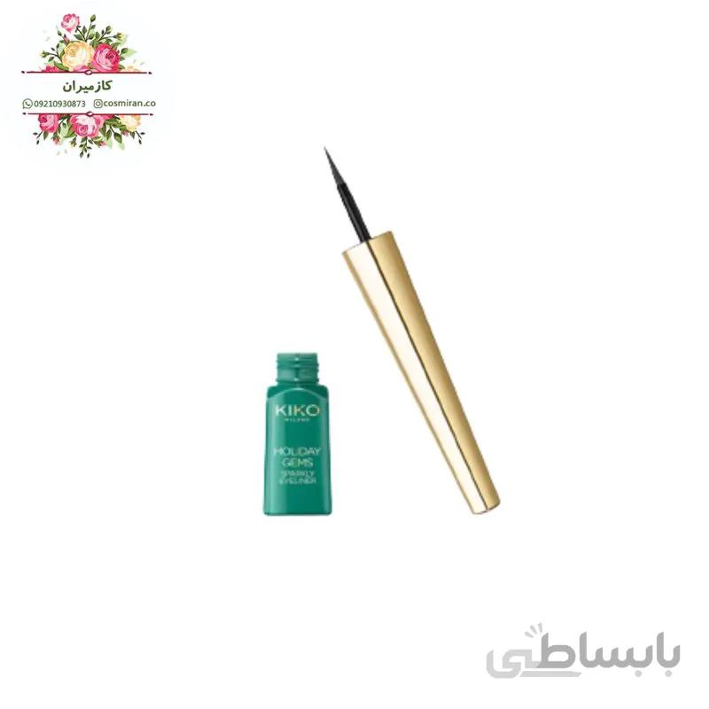 خط چشم مویی مشکی با دانه های متالیک اکلیلی کیکو ایتالیا