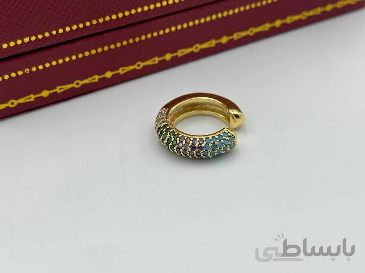گوشواره ایرکاف نگین رنگی استیل