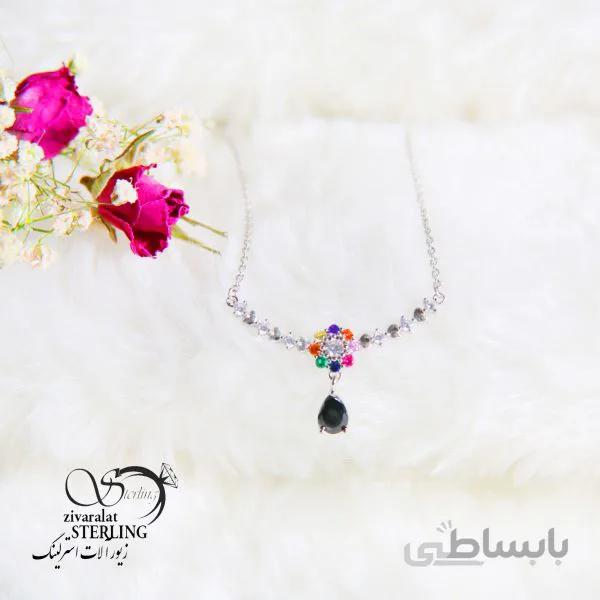 گردنبند نقره زنانه آویز مشکی