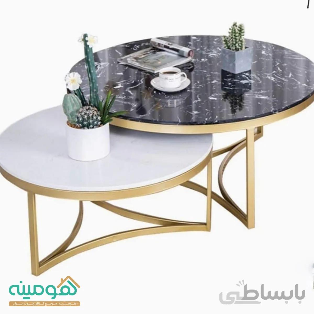 میز جلومبلی استیل دایره ای مدل شاین