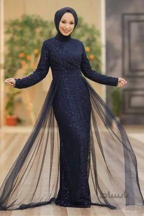 خرید اینترنتی لباس مجلسی پوشیده زنانه برند Neva Style رنگ لاجوردی کد ty131446795