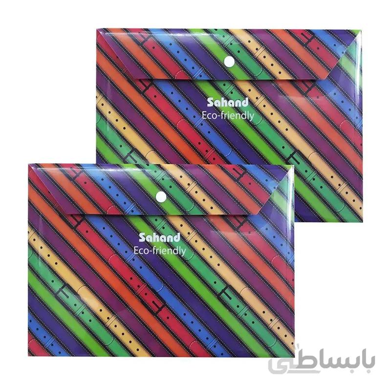پوشه دکمه دار سهند کد EF6 سایز A4 بسته 2 عددی