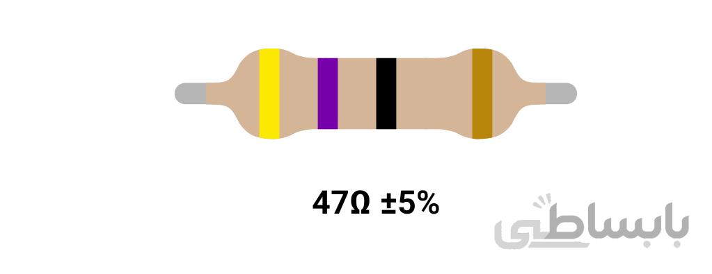 RESISTOR 2W 47R %5 – مقاومت ۲ وات ۴۷ اهم ۵% کربنی