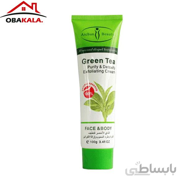 کرم لایه بردار آیچون بیوتی مدل green tea وزن 100 گرم