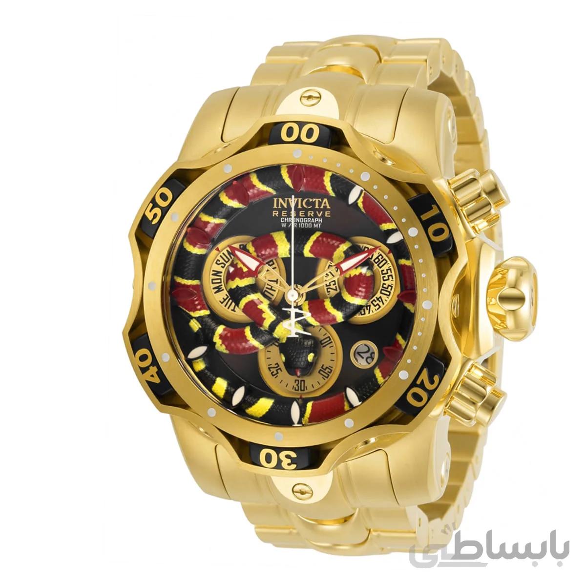 ساعت مچی اینویکتا مردانه ونوم طلایی Invicta Venom