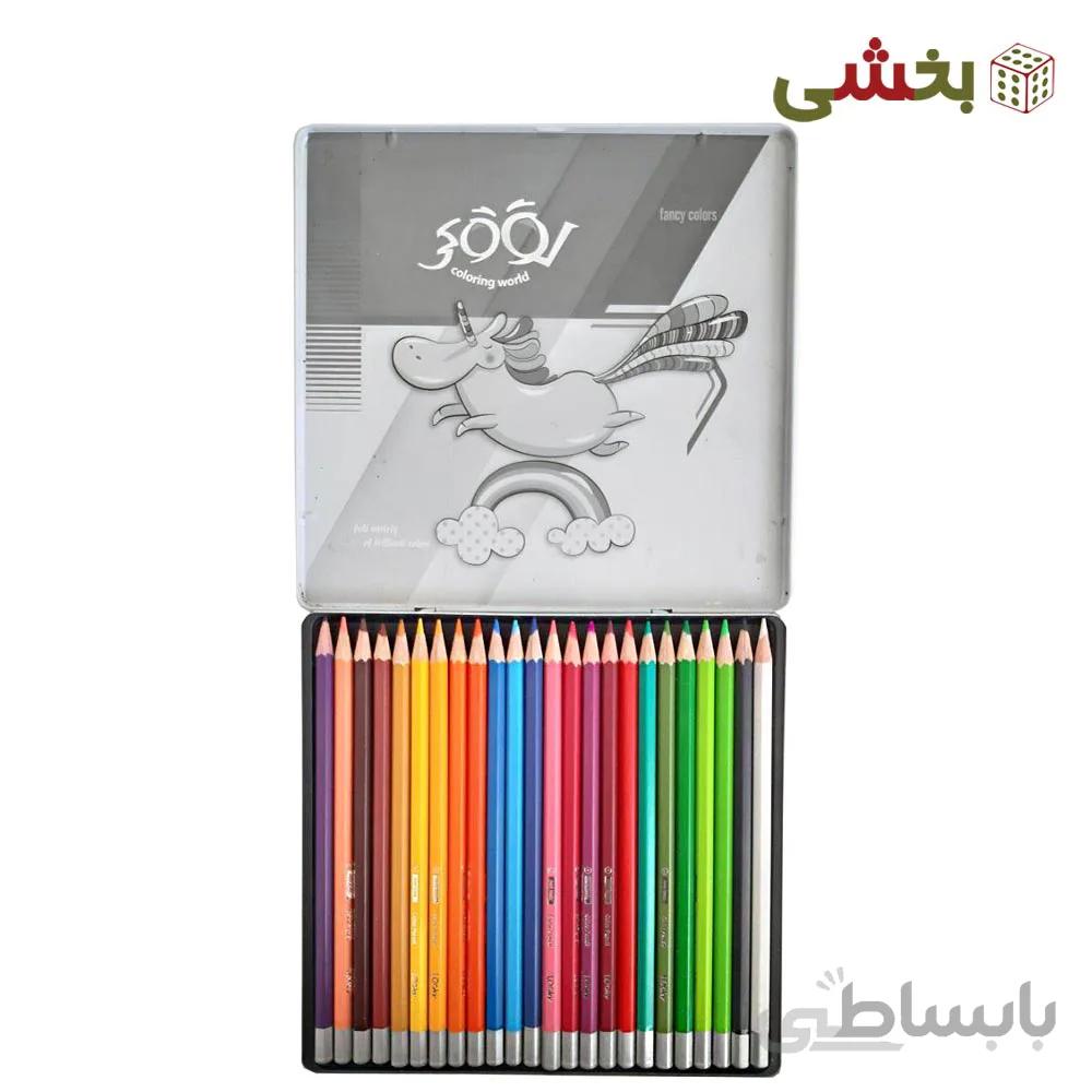 مداد رنگی ۲۴ رنگ فلزی تخت لوکی (looky)