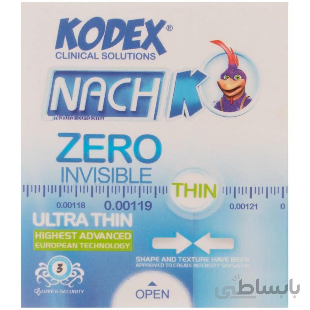 کاندوم ناچ کدکس مدل Zero Invisible بسته 3 عددی ا Nach Kodex Zero Invisible Pack Of 3