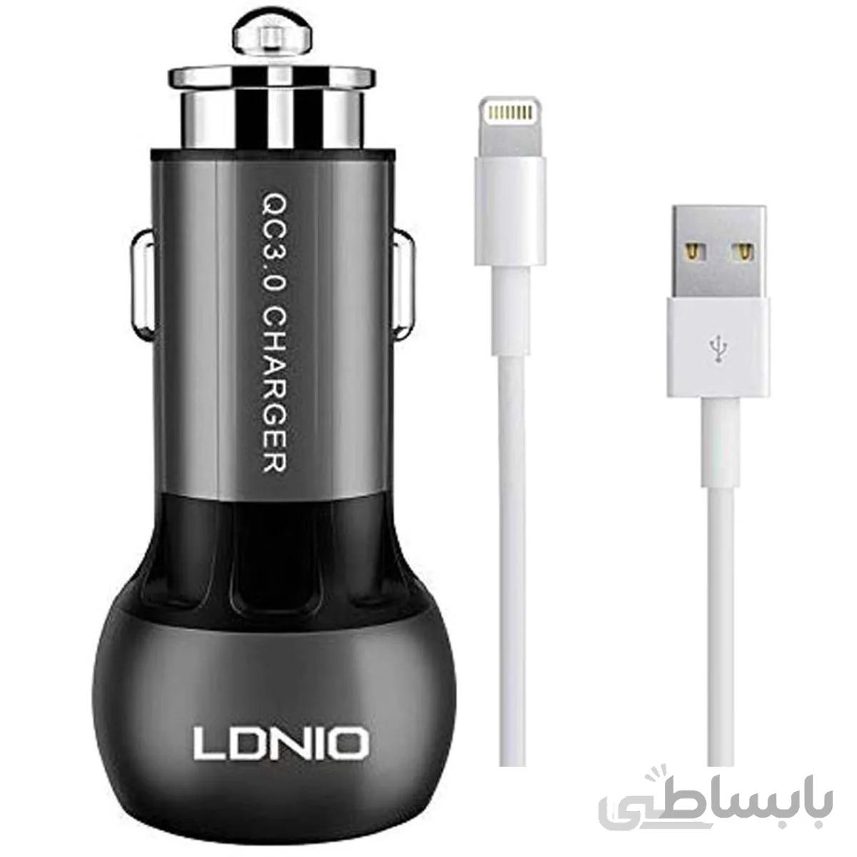 شارژر فندکی الدینو مدل C503Q همراه با کابل Type-C ا Ldnio C503Q Car charger 2 ports with Type-C Cable