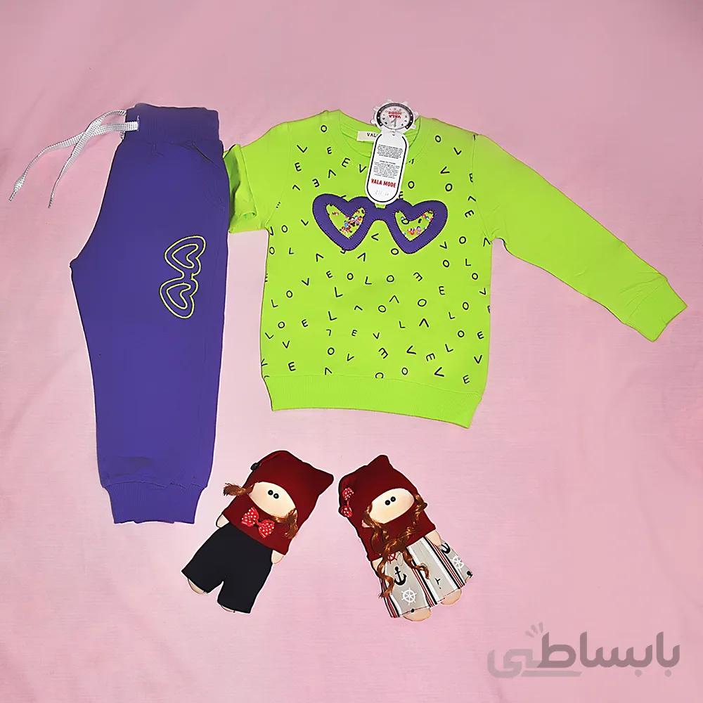 بلوز شلوار دخترانه عینکی کد 207