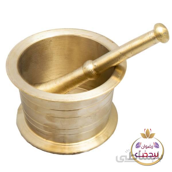 هاون زعفران نقلی برنجی مدل تخت