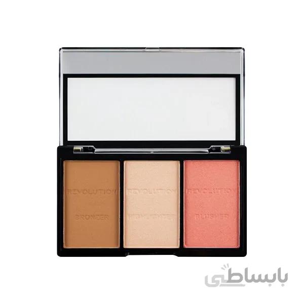 پلت رژگونه و هایلایتر و برانزر رولوشن مدل Ultra Sculpt & Contour ا Revolution Ultra Sculpt & Contour Kit - Ultra Fair C01