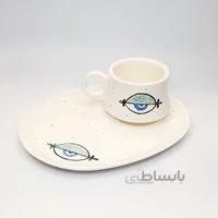 ست چایخوری یک نفره دستساز طرح‌ چشم‌ ۱ بیضی
