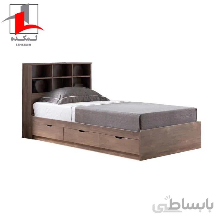 تخت خواب تکنفره لمکده مدل شلف جویز