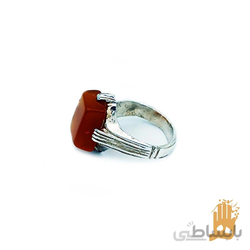 انگشتر نجفی نگین عقیق سرخ هندی