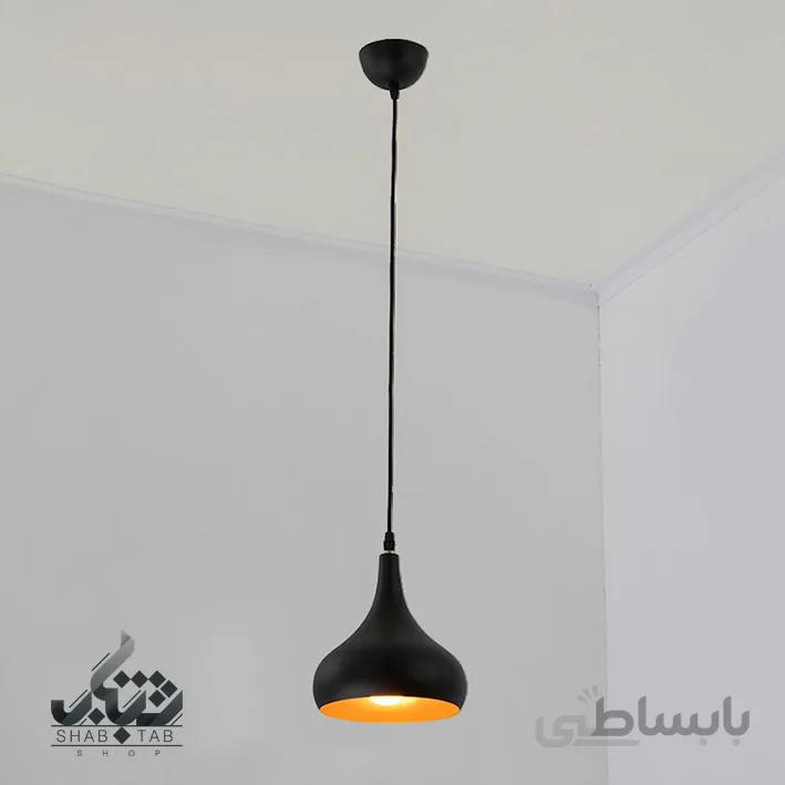 لوستر آویز تک شعله مدرن شیپوری کد 883 مشکی SHJ