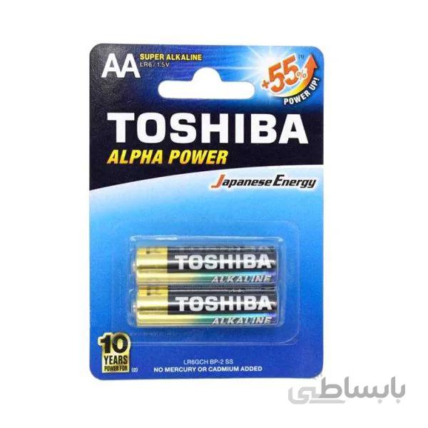 باتری قلمی AA سوپر آلکالاین توشیبا مدل Alpha Power کارتی
