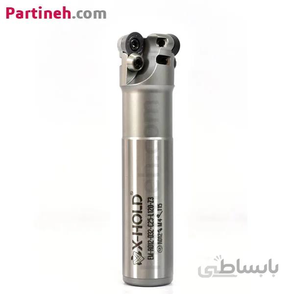 فرز انگشتی اینسرت خور 3 دندانه قطر 32 میلیمتر طول 120 میلیمتر RDMT12 ایکس هولد مدل EM-RD12-D32-C25-L120-Z3 ا X-HOLD 32mm indexable end mill