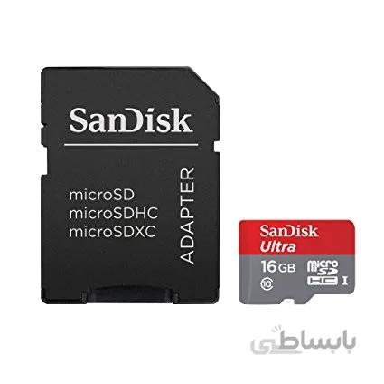 رم SanDisk Ultra microSDHC 80M/S-16GB چیپ اصلی